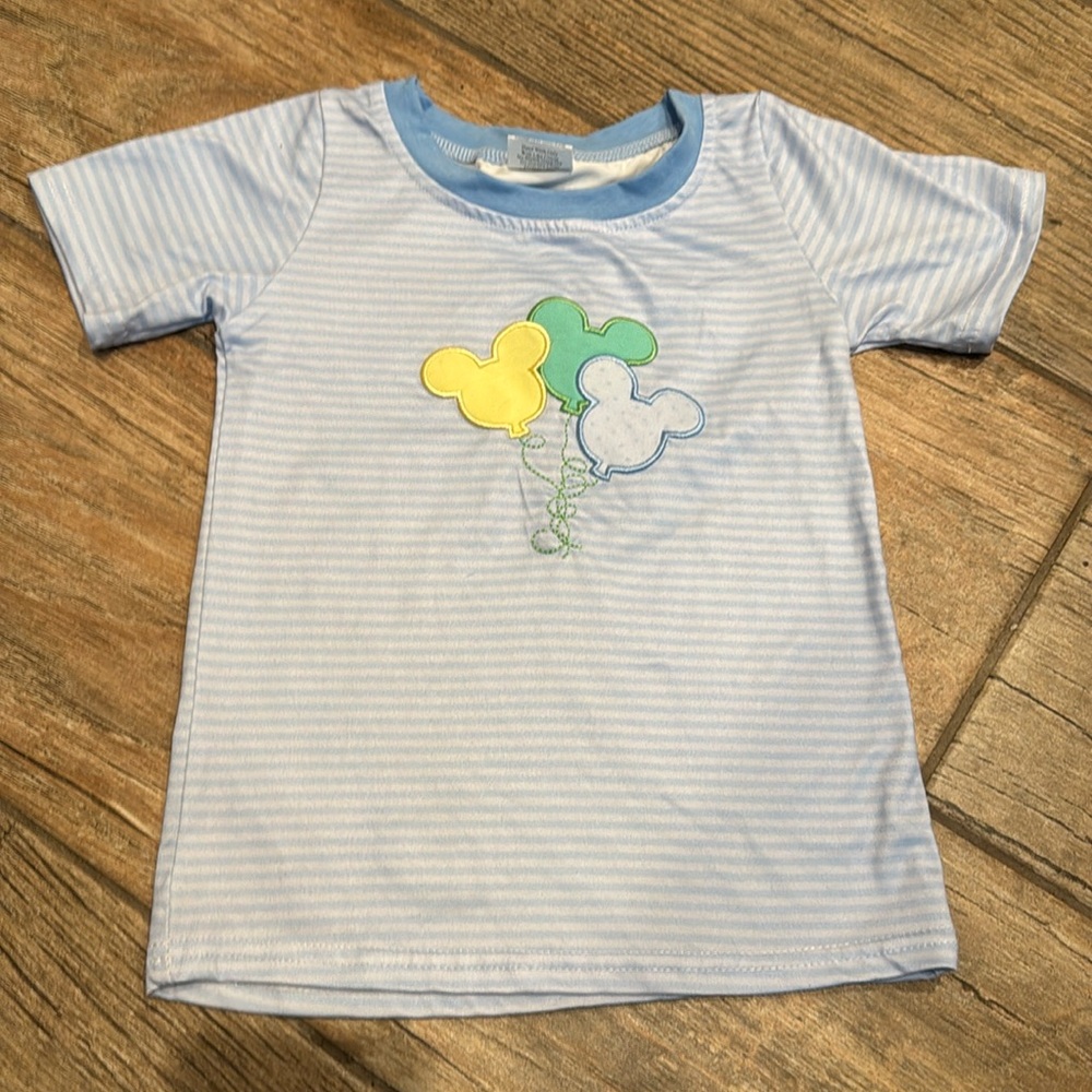 Toddler Mickey Mouse Balloons Stitched Shirt